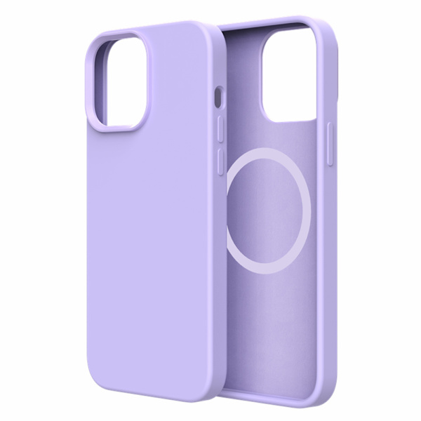 Designad för iPhone 14 Skal, Lila Silikon Ultra Smalt Shockpro