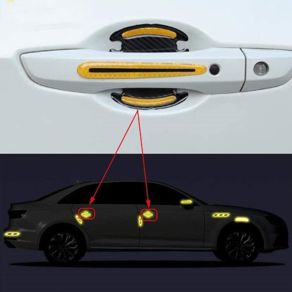 8 stk 3D karbonfiber auto dørhåndtak ripebeskyttelsesdeksel G