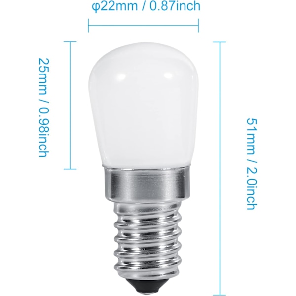 220V Varmvit E14 Typ 1,5W SMD 2835 Minikyl Frys LED-lampa