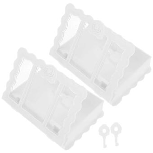 2 st Smyckeskrin Söta Prydnadssaker Smyckesförvaring Behållare Plast Diverse Organiserare White