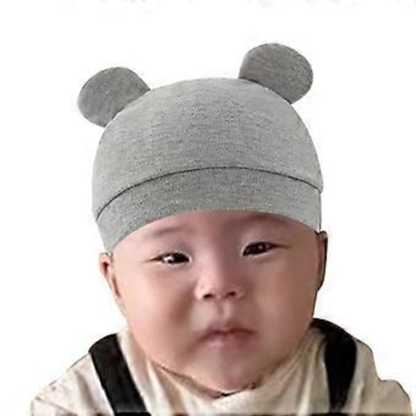 Gutte Jente Hatter Myk for 0-6 Måneder Nyfødt Baby Lue for Jenter Nyfødte Babyer (Grå)