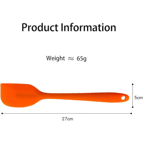 Orange - Silikonespatel, Halvspatel, Konditorspatel, Varmebestandig