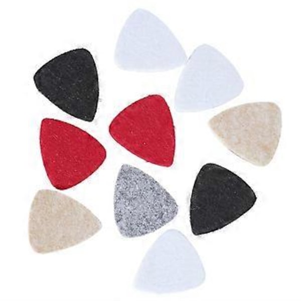 10 st Blandade Färger Filtplektrum Gitarrplektrum Plectrums för Ukulele