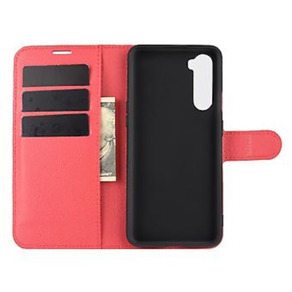 OnePlus Nordille Litsi-kuvioitu Käännettävä Suojaava TPU-kotelo Red