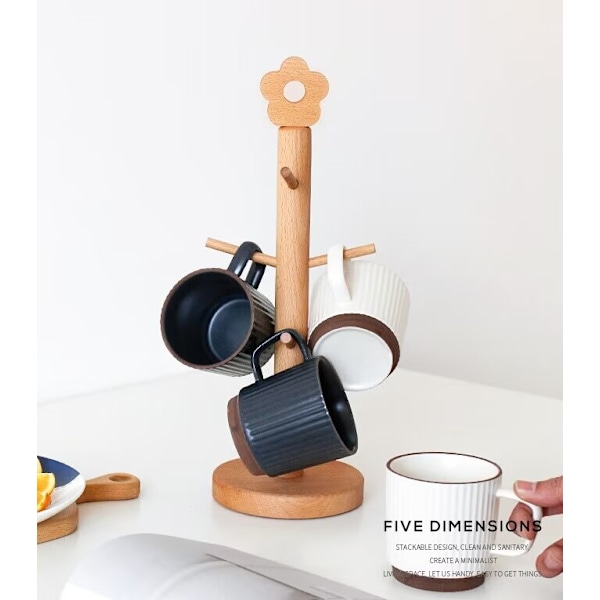 Holder tilbehør - kaffekopp med 6 kroker