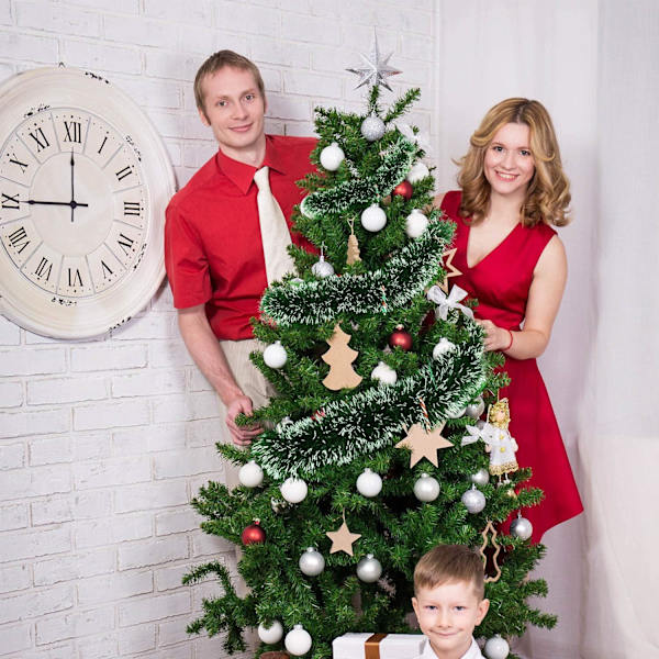 5 stk 2m julegirlander snøgirlander klassisk vridd girlander skinnende