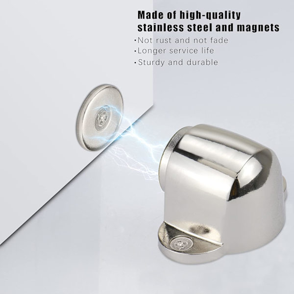 Sæt med 2 Kile Stop Magnetisk Rustfrit Stål Dørholder Dørstopper