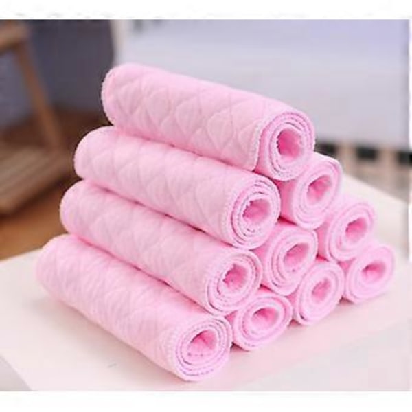 Gylpeklude i muslin, vaskeklude til babyer, 32 x 12 cm, bomuld, 3 superbløde og absorberende stofbleer Pink