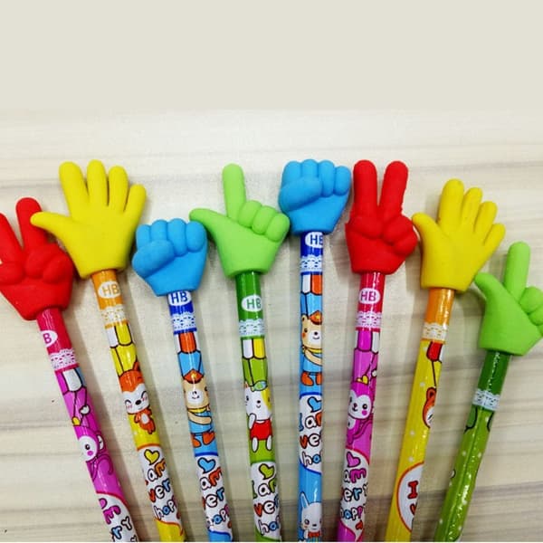 10-pack Sten Sax Påse Suddgummi, Fingerformade Suddgummi Pennfodral för Studenter