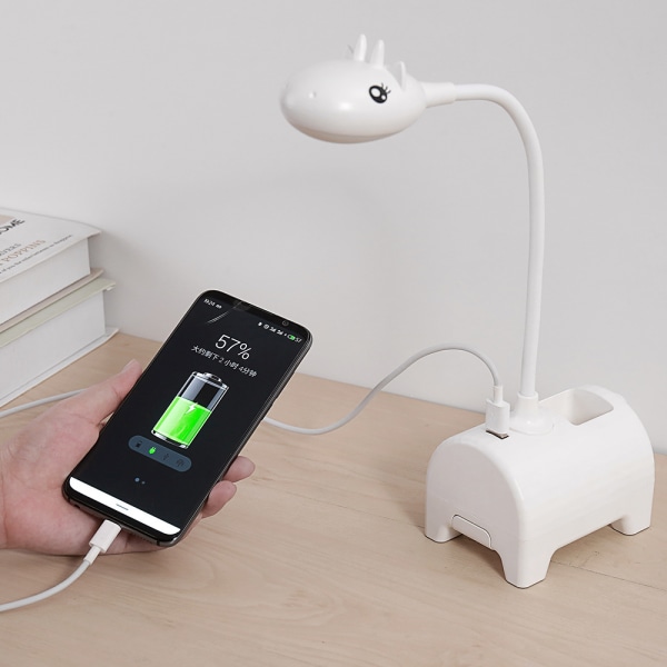 LED Skrivebordslampe til Børn, Bordlampe med 3 Farver og Dæmpbar, Til