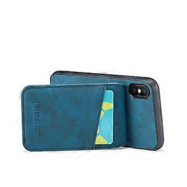 Crazy Horse PU -kotelo iPhone XR:lle Blue