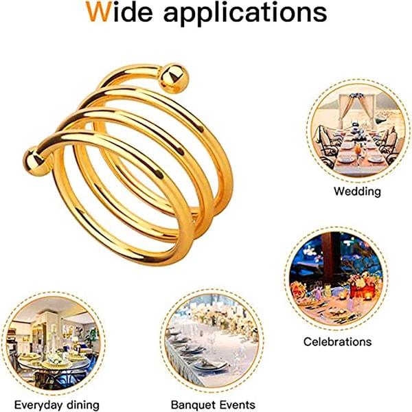 Servietringe og -holdere, 6 stk. Metal Servietring Serviet Loop Hol