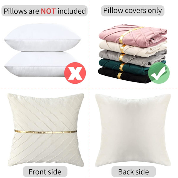 Set med 2 putetrekk, beige fløyel putetrekk putevar