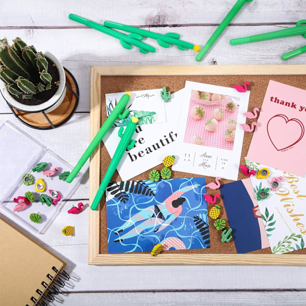 30 stk Træ Push Pins Flamingo Push Pins Ananas Kaktus Palme