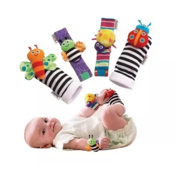 Baby Spjälsstrumpor med Rassel, Handledrasslar och Fotfinnare