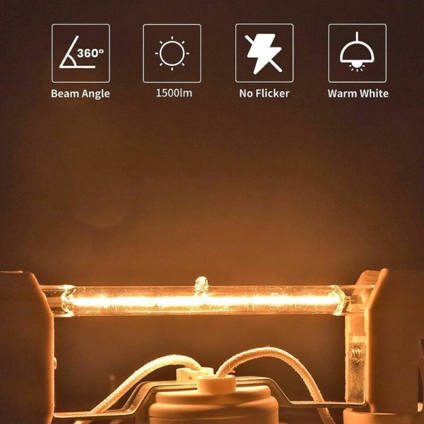 100W 118mm R7s Dimbar Halogen Pære Varmt Hvit r7s Lineær