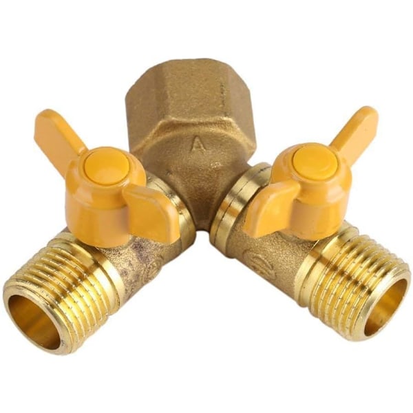 2-vejs vandhaneforbindelse adapter slangesplitter til at splitte 1/2\" messing Ta