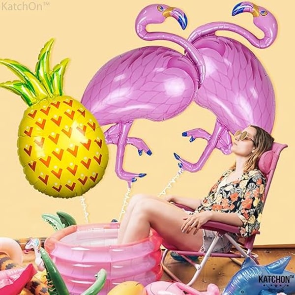 Gigant flamingo ballonger med ananas ballonger - Flamingo ballong for flamingo festdekorasjoner