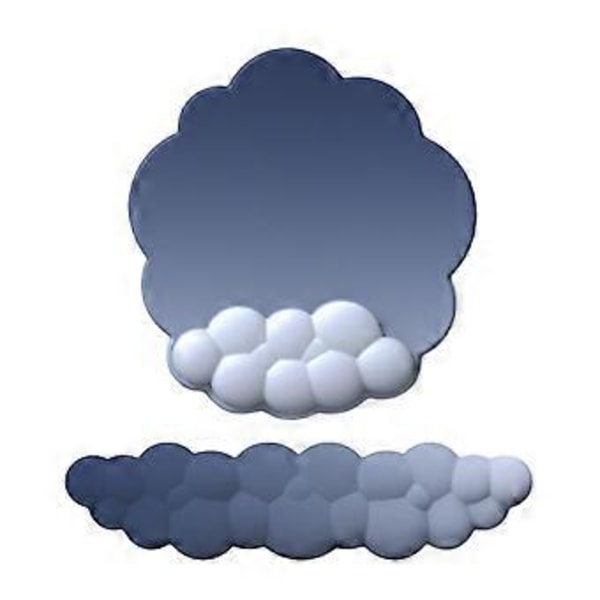 1 Set Moln Tangentbord Mus Handledsstöd Skriv Handledsstöd Handflata Handledsmatta PU Memory Foam Handledsstöd Marinblå Ljusblå Navy blue light blue