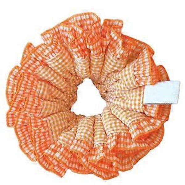Hår elastikker med blondekant og tern til kvinder, håropsætninger, elastisk flerlags hårbånd, scrunchy hårringe, fletningsholder orange orange