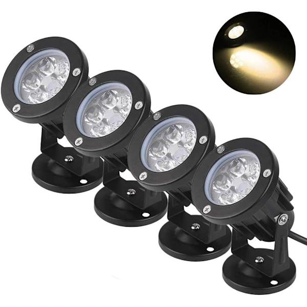 4 st utomhuslampor med bas 10W 220V IP65 Vattentät Justerbar