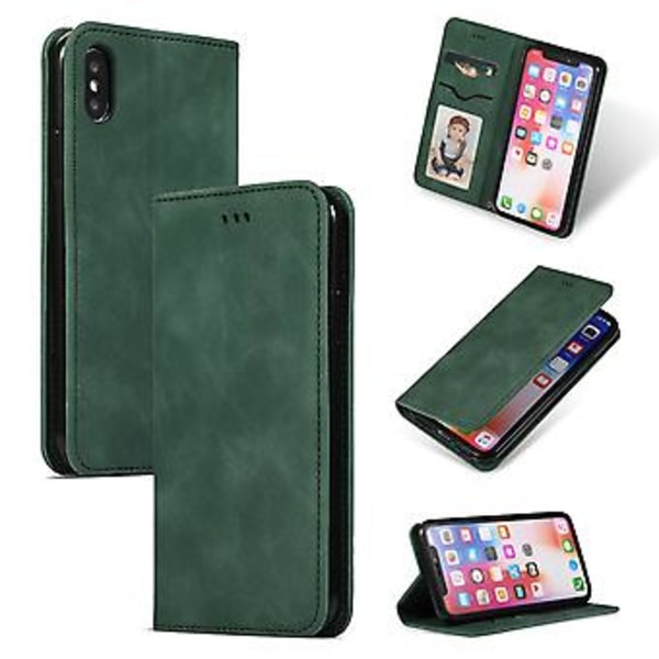Läderfodral för iPhone X / XS Green