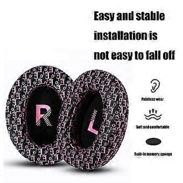 Anpassade öronkuddar för Crusher3.0 hörlurar, Memory Foam öronkuddar för ljudisolering och bekväm lyssning Black and purple pri