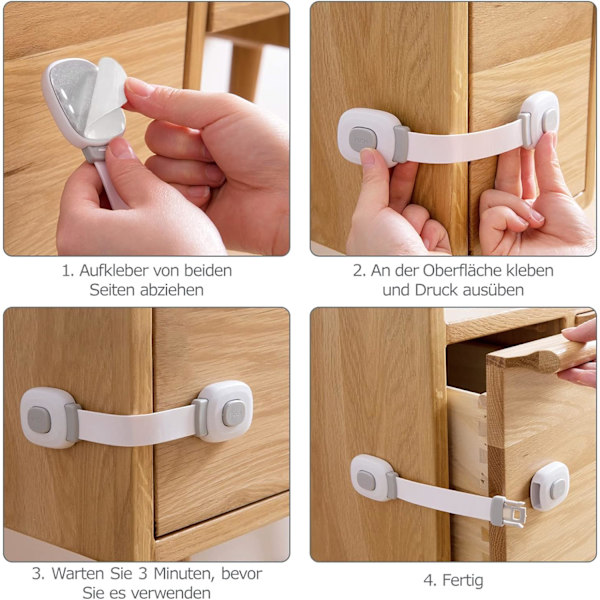 6 stk. Baby Safety Door Block, Skuff Blokk Skap Låser a