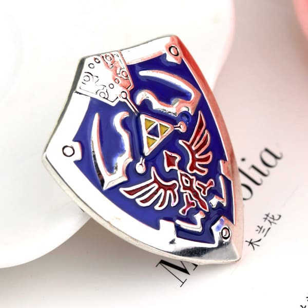 Pin - Hylian Shield - Rintaneula - Hylian Shield, 2 kpl Hopeaa ja