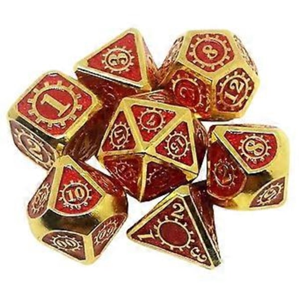 7 stk./pakke Polyhedral Zinklegering til Drageskæl DnD RPG Brætspil Terninger (16) 16