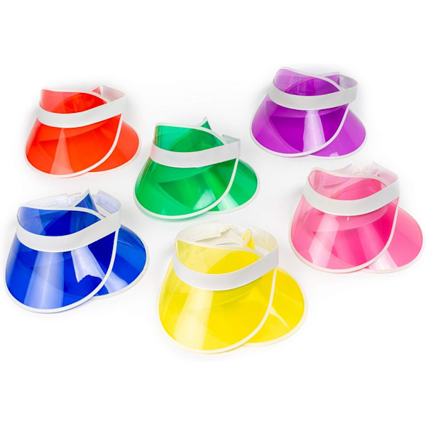 6 kappaleen fluoresoivat lippahatut - Unisex-lippalakki