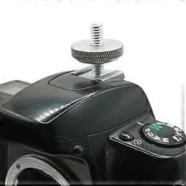 Metallinen salamakenkäadapteri DSLR-kameroille 1/4 tuuman ruuvilla, vahva ja luotettava jalustalevyruuvi pitkään käyttöikään, musta Black