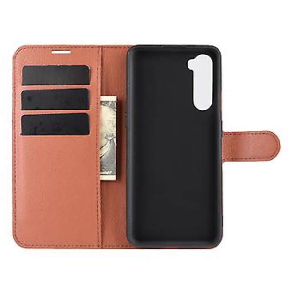 OnePlus Nordille Litsi-kuvioitu Käännettävä Suojaava TPU-kotelo Brown