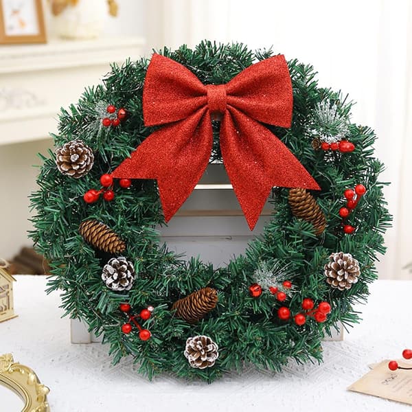 Julekrans, julepynt—30 cm sløyfestil 30CM