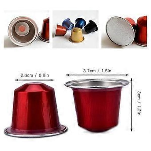 100 st Tomma Kaffekapslar av Aluminiumfolie Med Lock Kaffeutrustning Engångs Kaffepods Återfyllningsbara Kaffekapslar Grå Gray