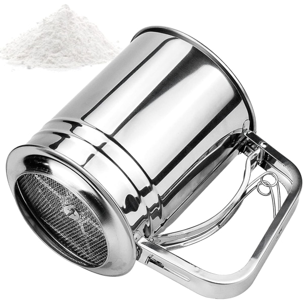 Mjölsikt 500ML Bakmjölsiktkopp i rostfritt stål Silver
