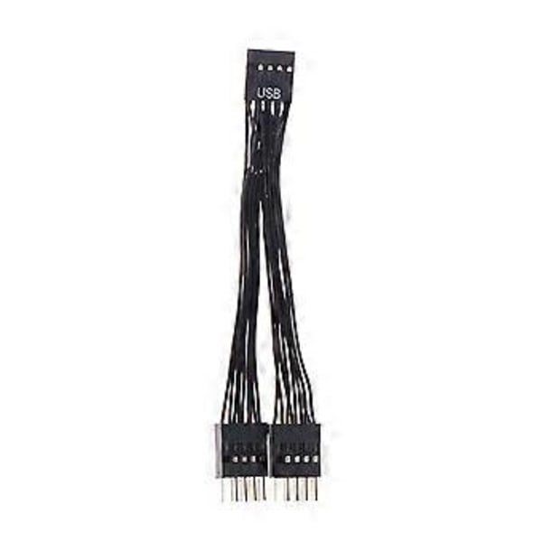 10CM USB-emolevyn kaapeli USB-liittimen jatkokaapeli 9-nastainen 1 naaras - 2 uros Y-jakokaapeli 10 cm