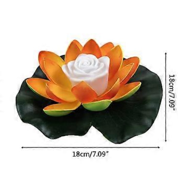 LED Vand Flydende Lotus Lys Batteridrevet Midt-Efterårs Festival Vand Blomst Natlampe til Bryllup Badekar Indretning Gradient lys Gradient light
