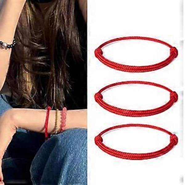 10 st Enkla Tunna DIY Rött Snöre Armband Fläta Rep Armband Justerbara Armringar Vänskapsmycken Födelsedagspresenter About 1.0mm