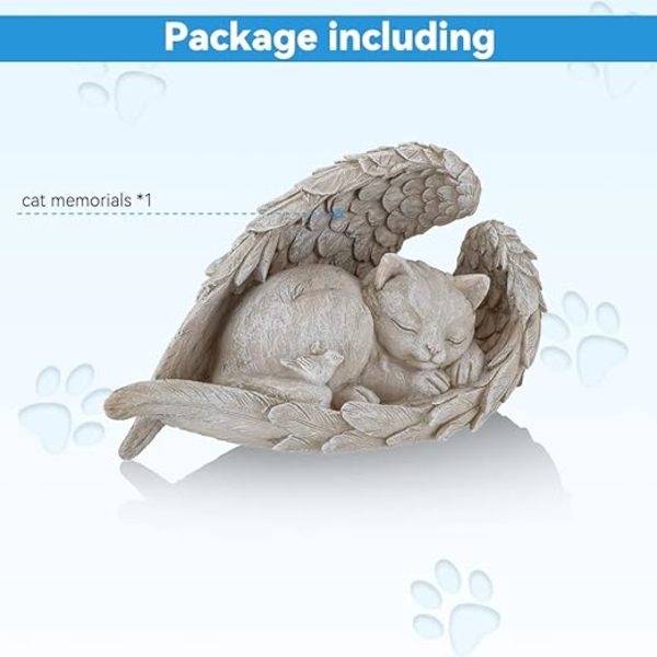 1 stk. Resin Statue Cat Angel Memorial Statue til minde om vores tabte