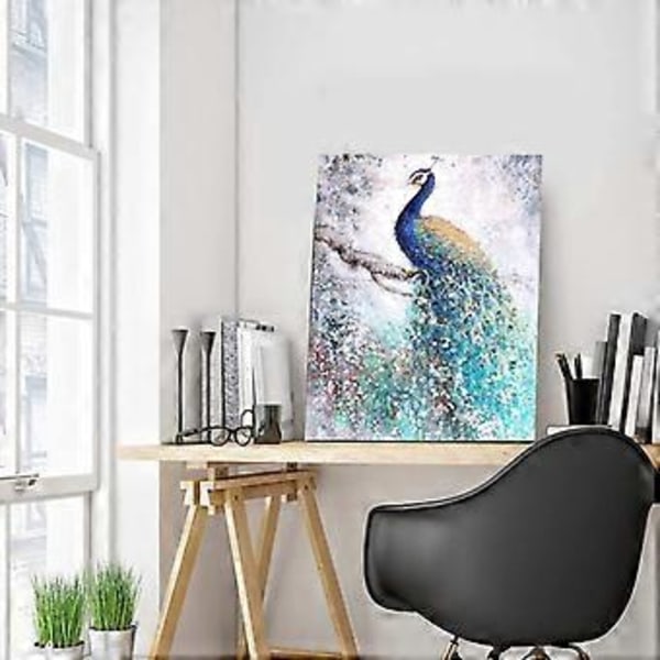 (40 x 50cm) DIY Fyrkantig Diamantmålning Full Borr 5D Fyrkantig Diamantmålningskit för Vuxna Påfågel Fyrkantig Strassbroderi för Barn Nybörjare Konst