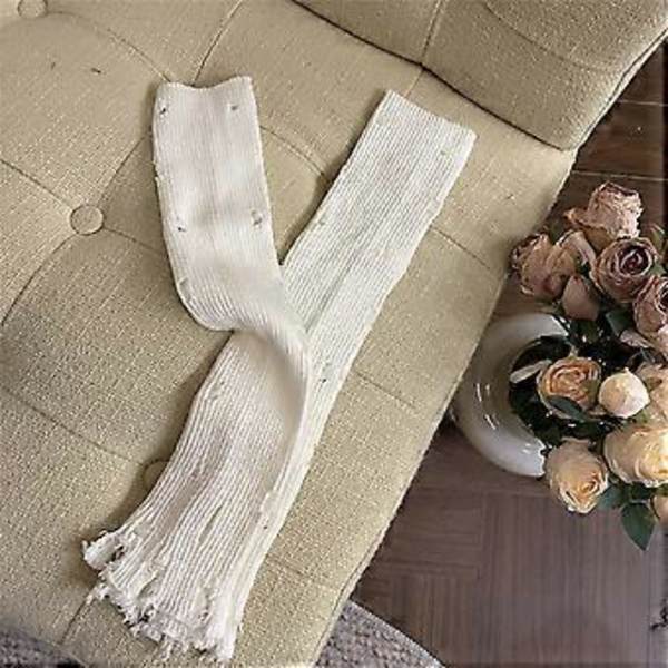 Y2K Distressed Fingerløse Handsker til Kvinder Mode Strikkede Armvarmere Dekorative Handsker til Teenagere Piger Casual Handsker Lilla Purple