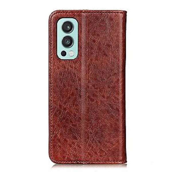 Magnetisk PU-etui med Crazy Horse-tekstur til OnePlus Nord 2 5G Brown