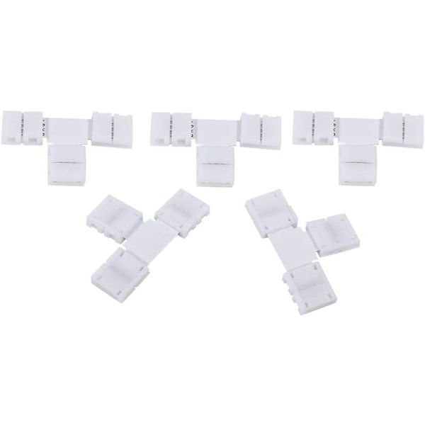 LED-remsanslutning 10 mm 4-stifts T-formad RGB-anslutning LED-remsljusanslutningar 5 st