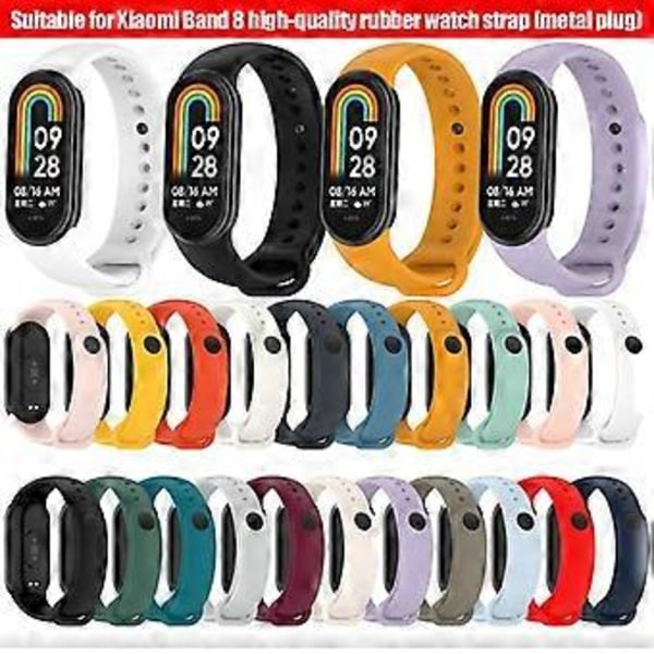 Armbånd for Mi Band 8 TPU Pustende Xiaomi Smart Armbåndsrem Silikon Rustfritt Stål