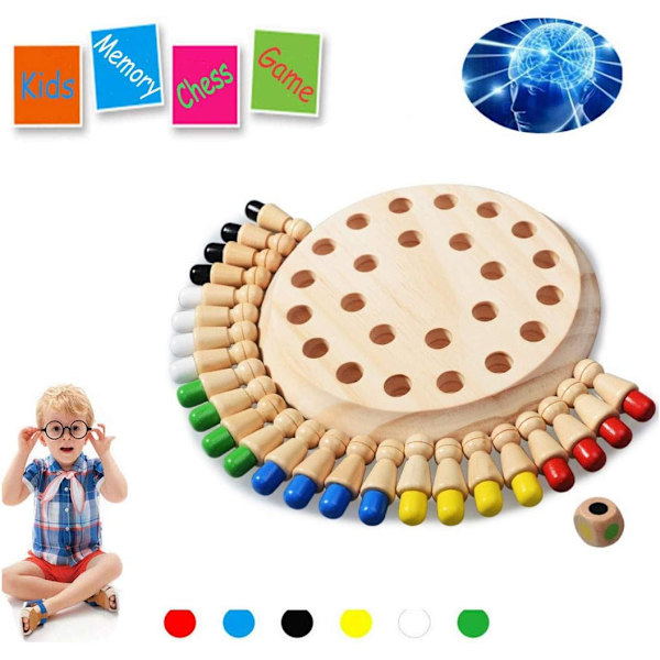 Minnesspel Matchstick Schack Block Spel Träbräda Intelligent Educa