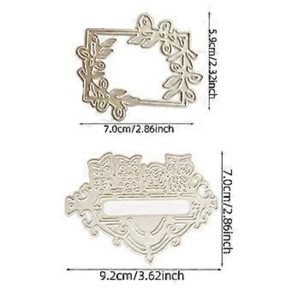 Metalliset leikkurit Pöllökehys Kohokuviointipohja Leikkausmuotit korttien valmistukseen Scrapbooking Paper Craft DIY -malli Käsintehty