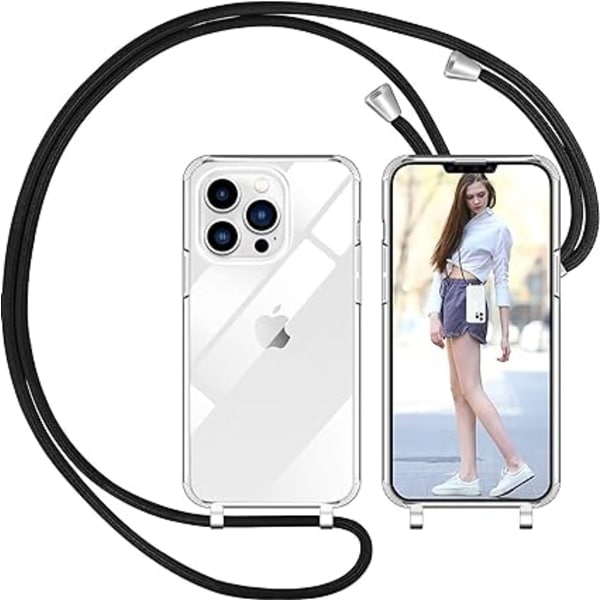 Nupcknn Kaulakoru Kotelo iPhone 13 Prolle, Läpinäkyvä Kotelo