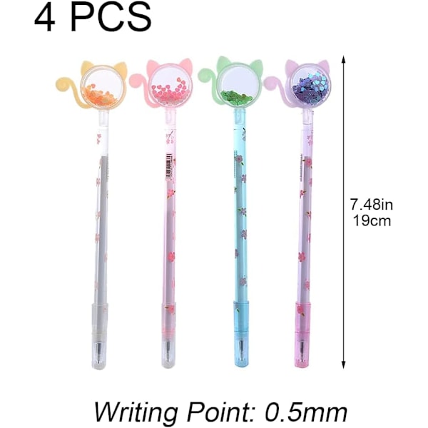 4 kpl Kawaii geelikynä kissa geelikynä paperitarvikkeet mekko toimisto koulu