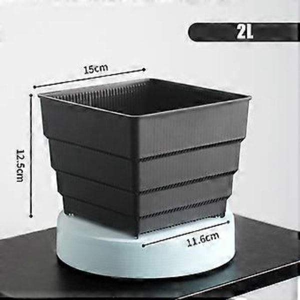 10 st Rotkontroll Sukulent Blomkrukor Plast Små Fyrkantiga Trädgårdsarbete Andningsbara för Dekoration Hem Kontorsmaterial Black 2XL